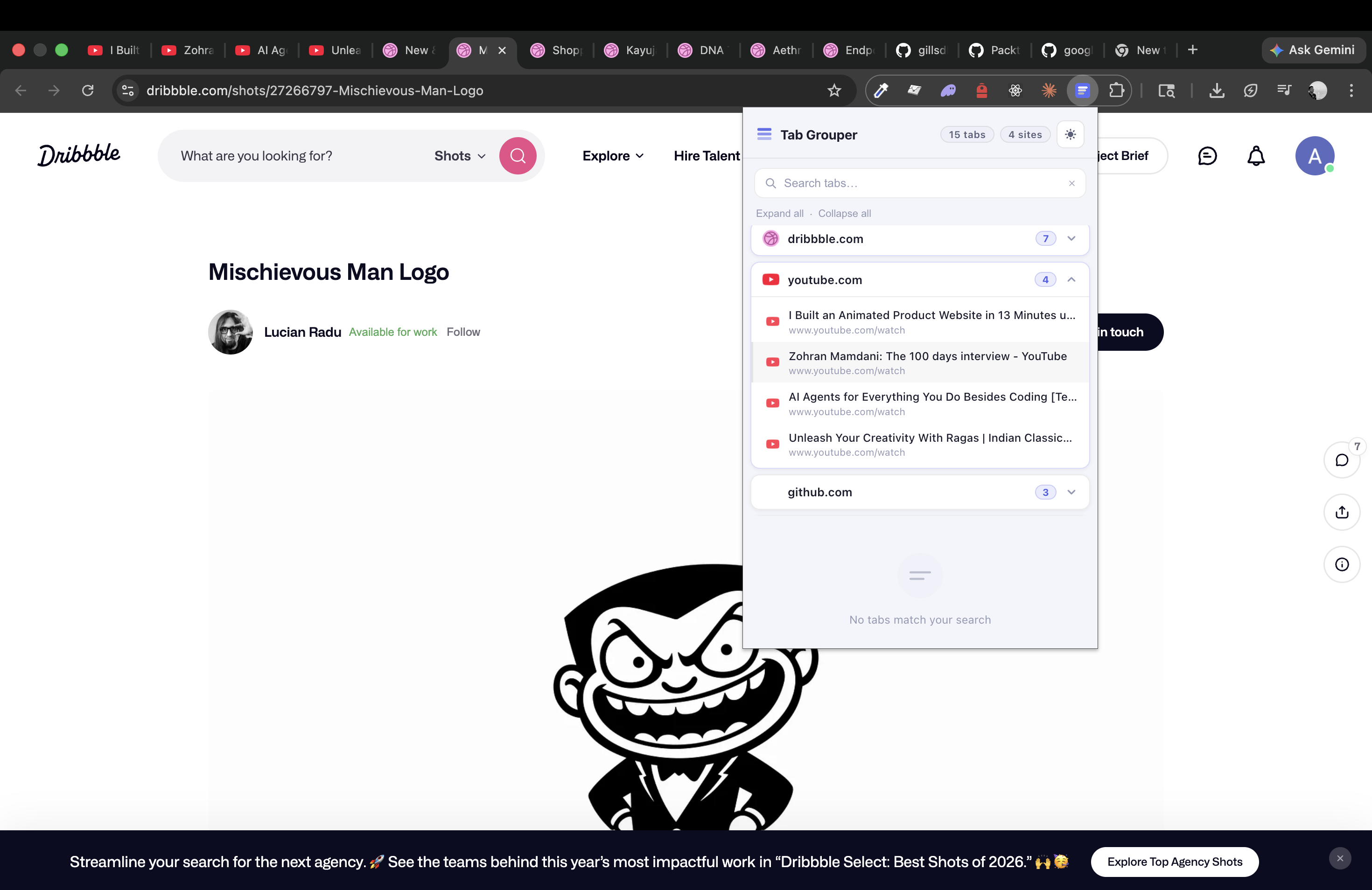 Light mode with group opened